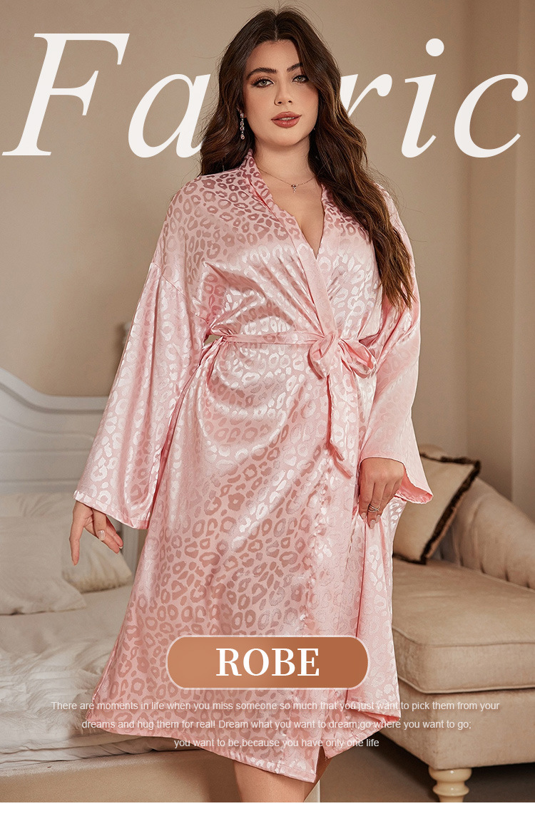 Robe Silk Women - روب نوم نسائي مقاس كبير، ملابس