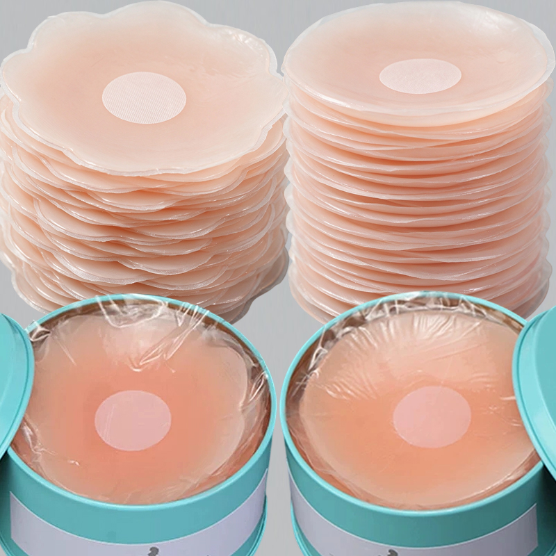 Silicone Bra Adhesive - أغطية حلمات الثدي السيليكونية المستديرة بنقشة