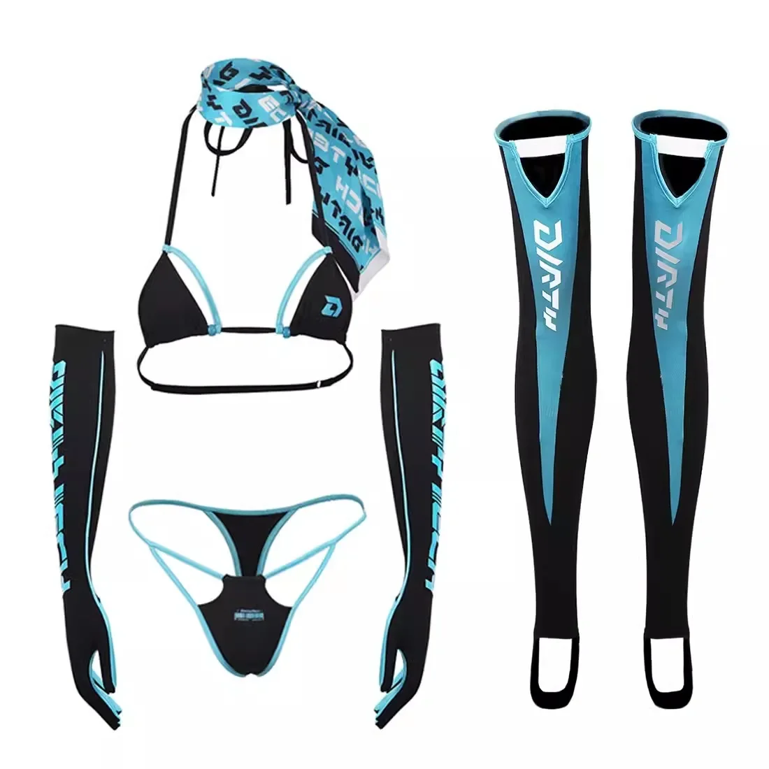 Thong Bikini Women - المرأة مثير 5 قطع مجموعة البكيني