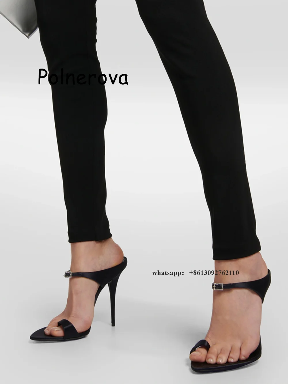 Slip Dress Satin - صندل نسائي بإصبع مفتوح ، حذاء