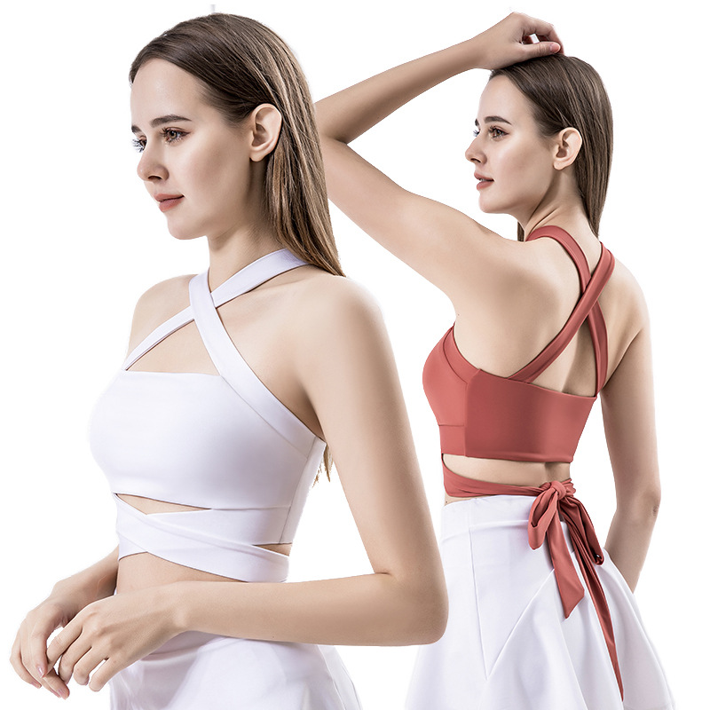 Push Up Bra Padded - بلوزة رياضية نسائية لليوغا والجري، حمالة