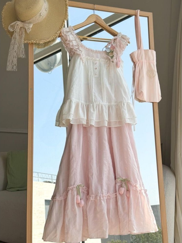 Cami Top Lace - طقم نسائي من قطعتين بتصميم كاواي