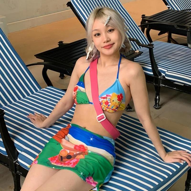 Thong Bikini Women - ملابس سباحة Y2K للفتيات بتصميم هالو