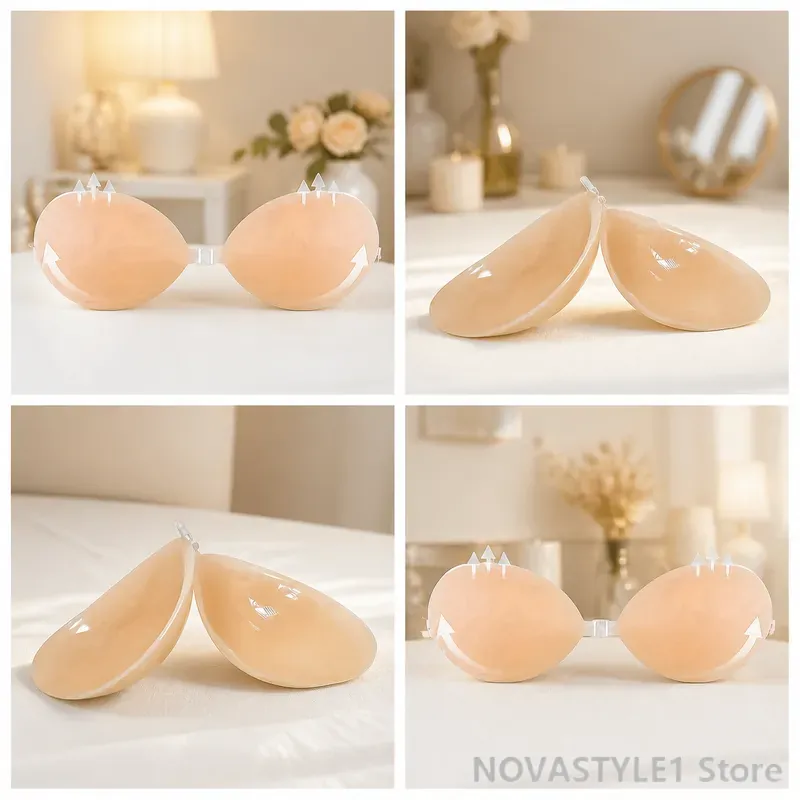 قطعتان من وسادات رفع الصدر الم - مراجعة Silicone Bra Adhesive وسعره