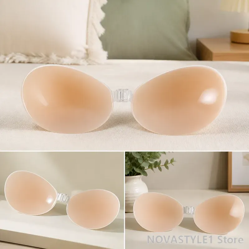 قطعتان من وسادات رفع الصدر الم - مراجعة Silicone Bra Adhesive وسعره