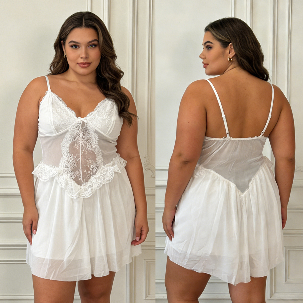 قميص نوم نسائي مثير أبيض من ال - مراجعة Babydoll Chemise Night وسعره