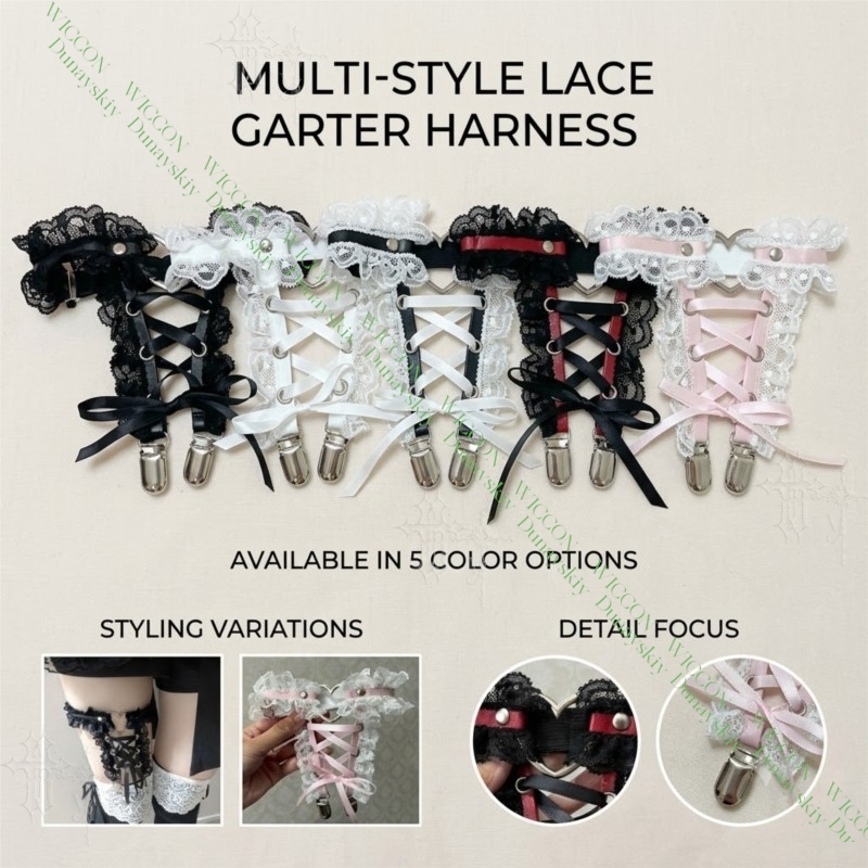 حزام رباط الساق بتصميم قلب من  - مراجعة Garter Belt Set وسعره