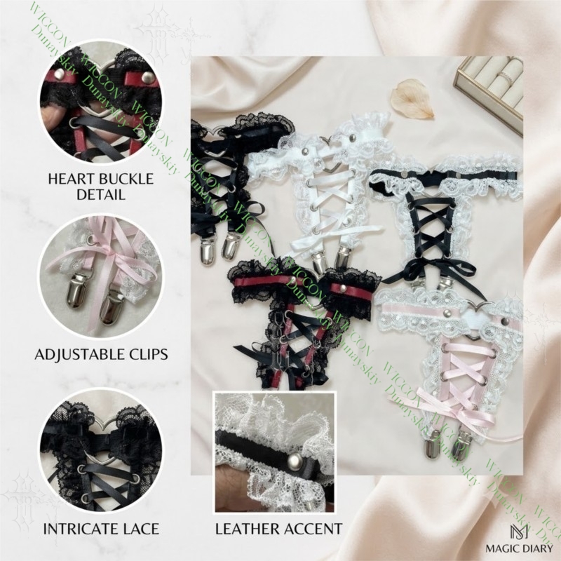 حزام رباط الساق بتصميم قلب من  - مراجعة Garter Belt Set وسعره