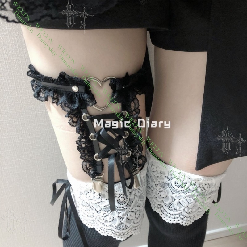حزام رباط الساق بتصميم قلب من  - مراجعة Garter Belt Set وسعره