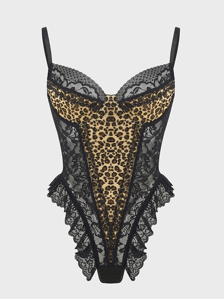 مثير الدانتيل ليوبارد نمط داخل - مراجعة Shapewear Bodysuit Firm وسعره