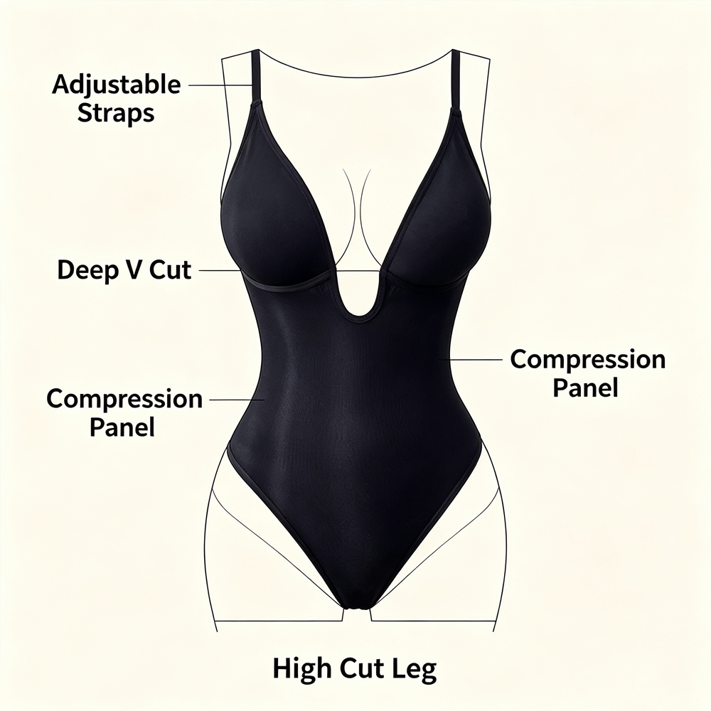 بودي سوت نسائي مشدّ للجسم بفتح - مراجعة Shapewear Bodysuit Firm وسعره
