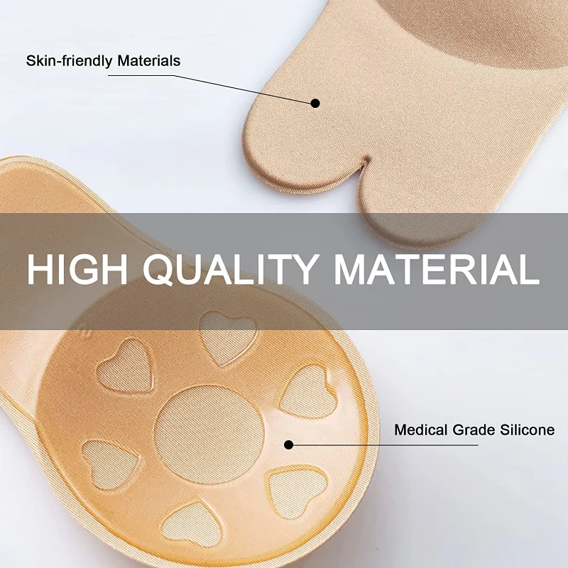 النساء رفع حمالات الصدر الذاتي - مراجعة Silicone Bra Adhesive وسعره
