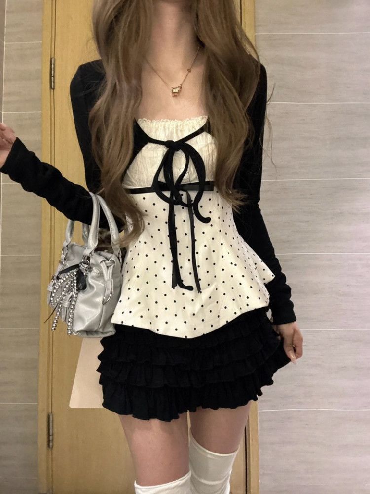 طقم نسائي كوري أنيق من 3 قطع ب - مراجعة Cami Top Lace وسعره