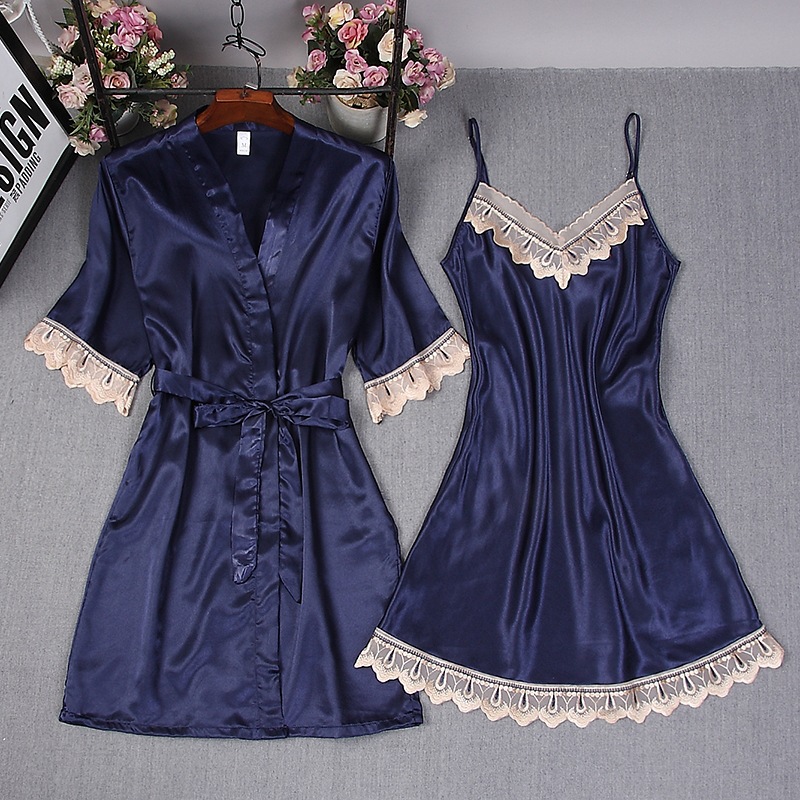 نساء موضة بورجوندي فو حبل من ا - مراجعة Robe Silk Women وسعره