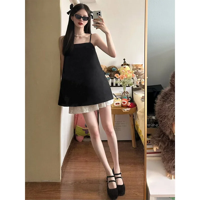 تباين الألوان شيك فتاة 2 قطعة  - مراجعة Cami Top Lace وسعره