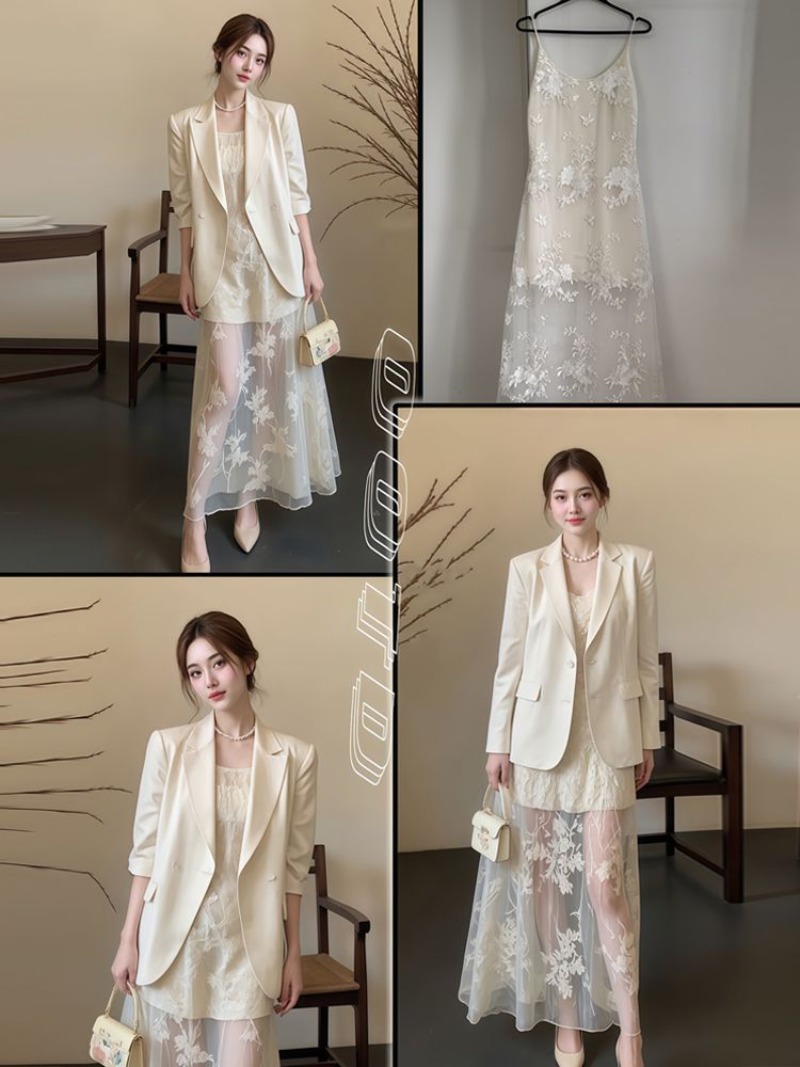 طقم بدلة نسائية أنيقة مع تنورة - مراجعة Cami Top Lace وسعره