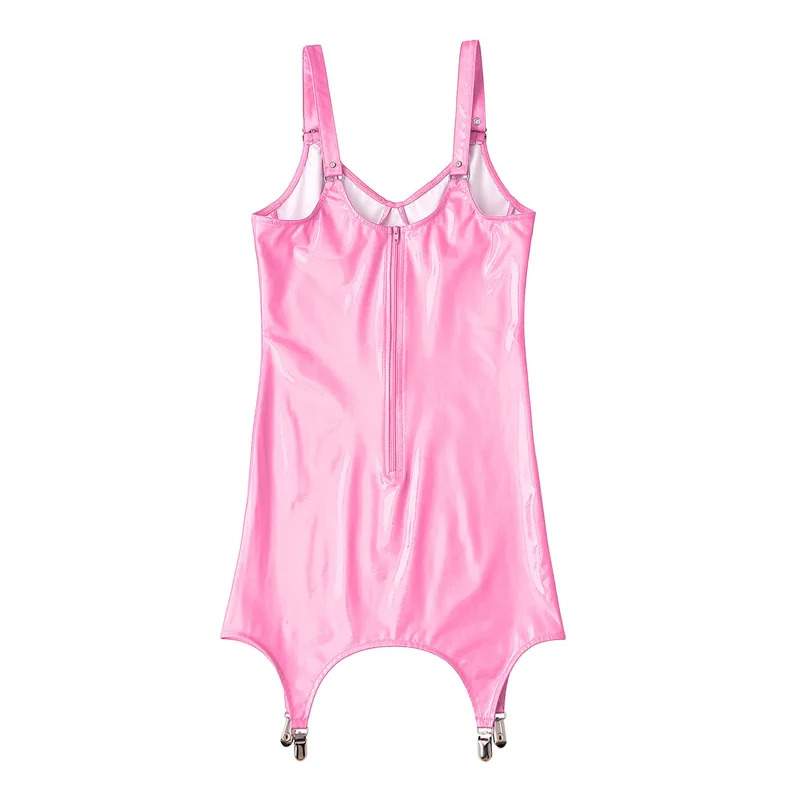 فستان نسائي قصير لامع من الجلد - مراجعة Babydoll Chemise Night وسعره
