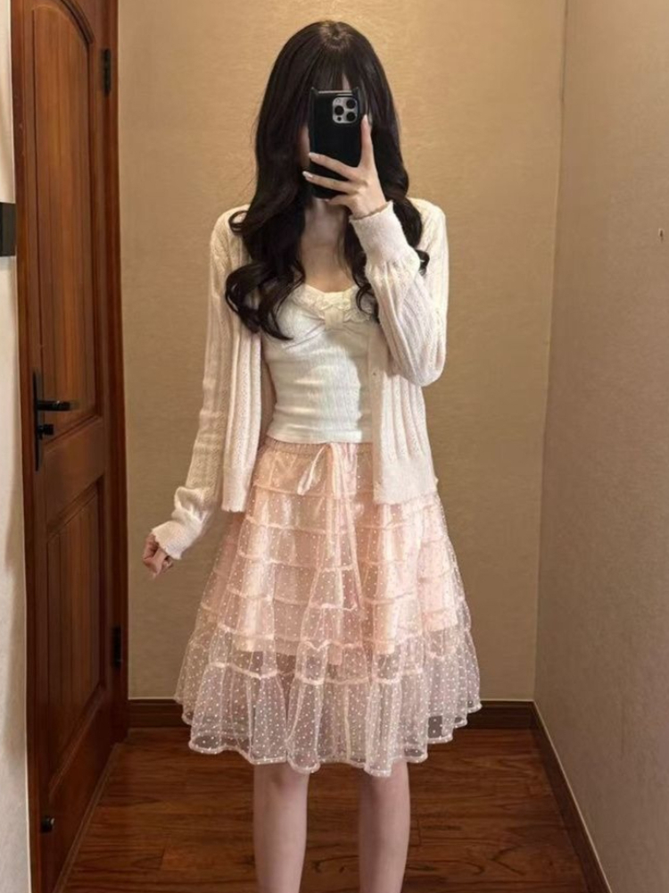طقم نسائي كوري أنيق من 3 قطع:  - مراجعة Cami Top Lace وسعره