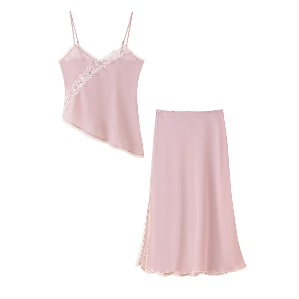 طقم توب وتنورة نسائي وردي من T - مراجعة Cami Top Lace وسعره